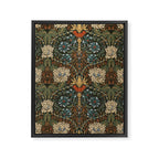 William Morris Honeysuckle and Tulip Forest Chestnut Pattern Framed Canvas Print Gallery Image 8