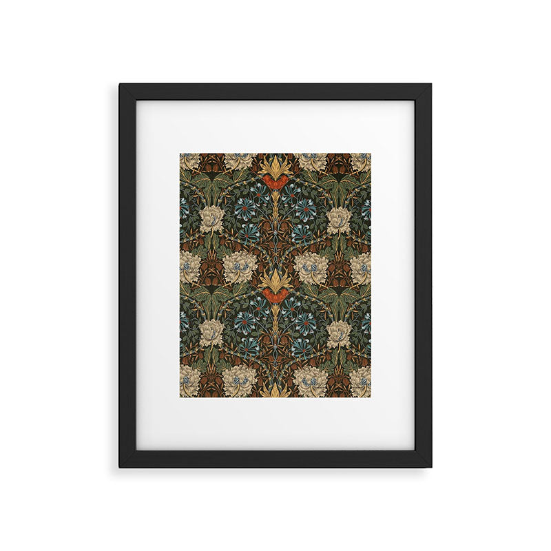 William Morris Honeysuckle and Tulip Forest Chestnut Pattern Framed Art Print Gallery Image 6