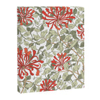 William Morris Honeysuckle Floral Coral Red Green & White Canvas Print Gallery Image 8