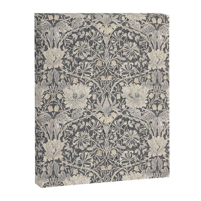 William Morris Honeysuckle & Tulip Black and Ink Canvas Print Gallery Image 1