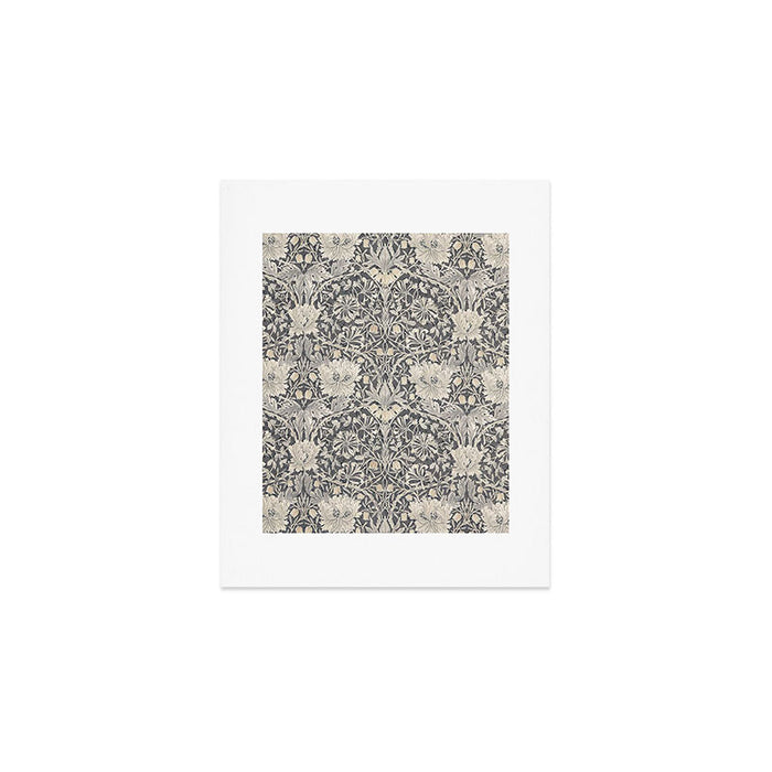 William Morris Honeysuckle & Tulip Black and Ink Art Print Gallery Image 1