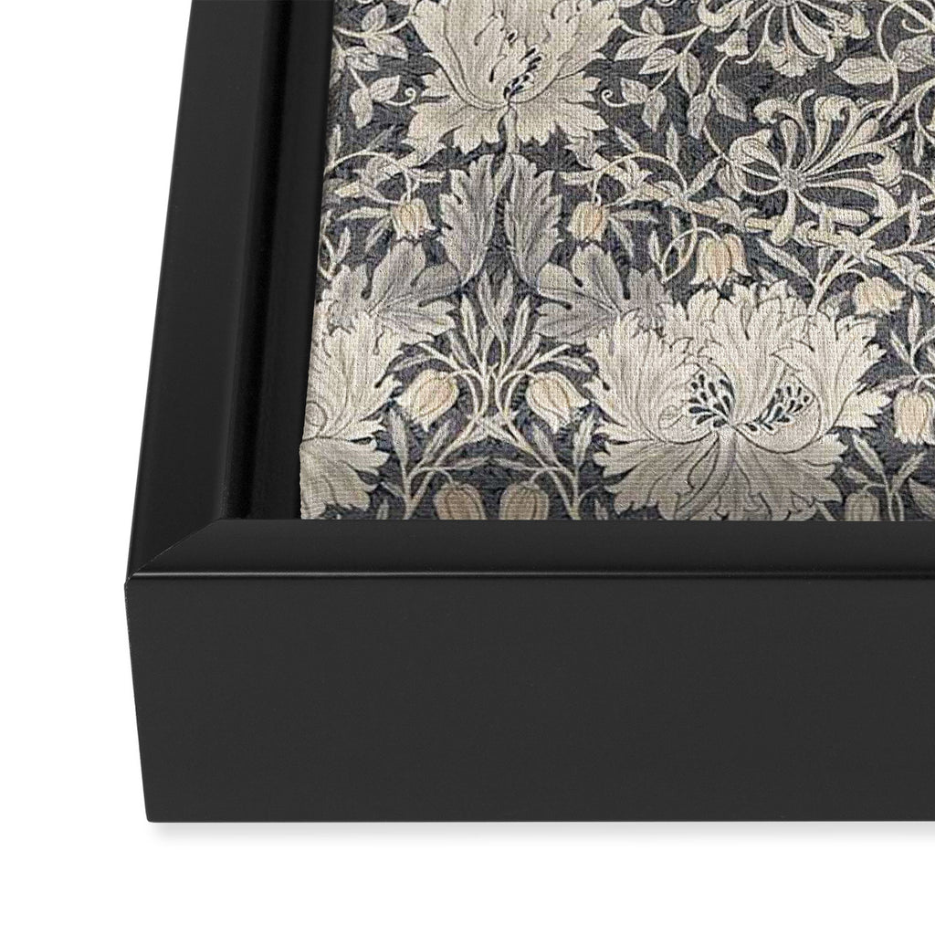 William Morris Honeysuckle & Tulip Black and Ink Framed Canvas Print Gallery Image 3
