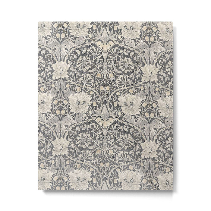William Morris Honeysuckle & Tulip Black and Ink Metal Print Gallery Image 1