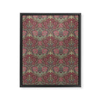 William Morris Honeysuckle & Tulip Burgundy and Sage Framed Canvas Print Gallery Image 8