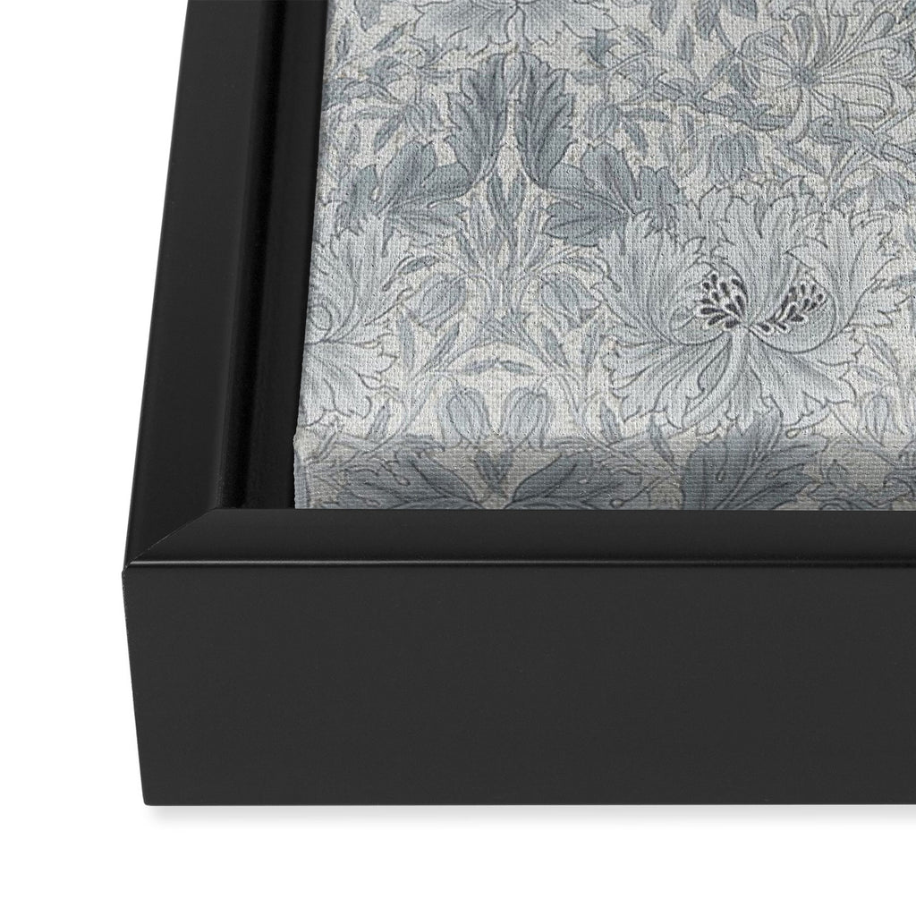 William Morris Honeysuckle & Tulip Cloud Grey Framed Canvas Print Gallery Image 3