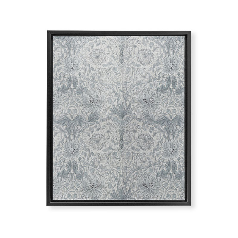 William Morris Honeysuckle & Tulip Cloud Grey Framed Canvas Print Gallery Image 8