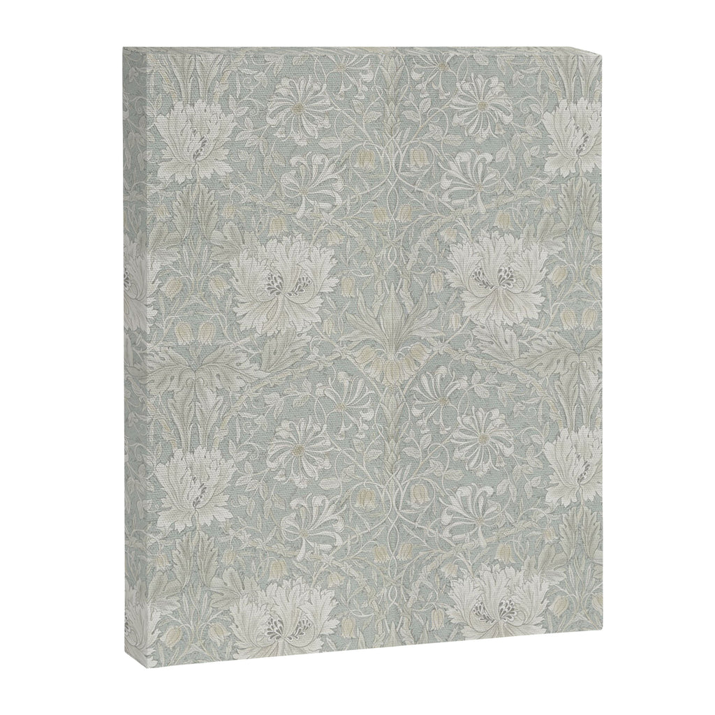 William Morris Honeysuckle & Tulip Light Grey and Blue Canvas Print Gallery Image 8