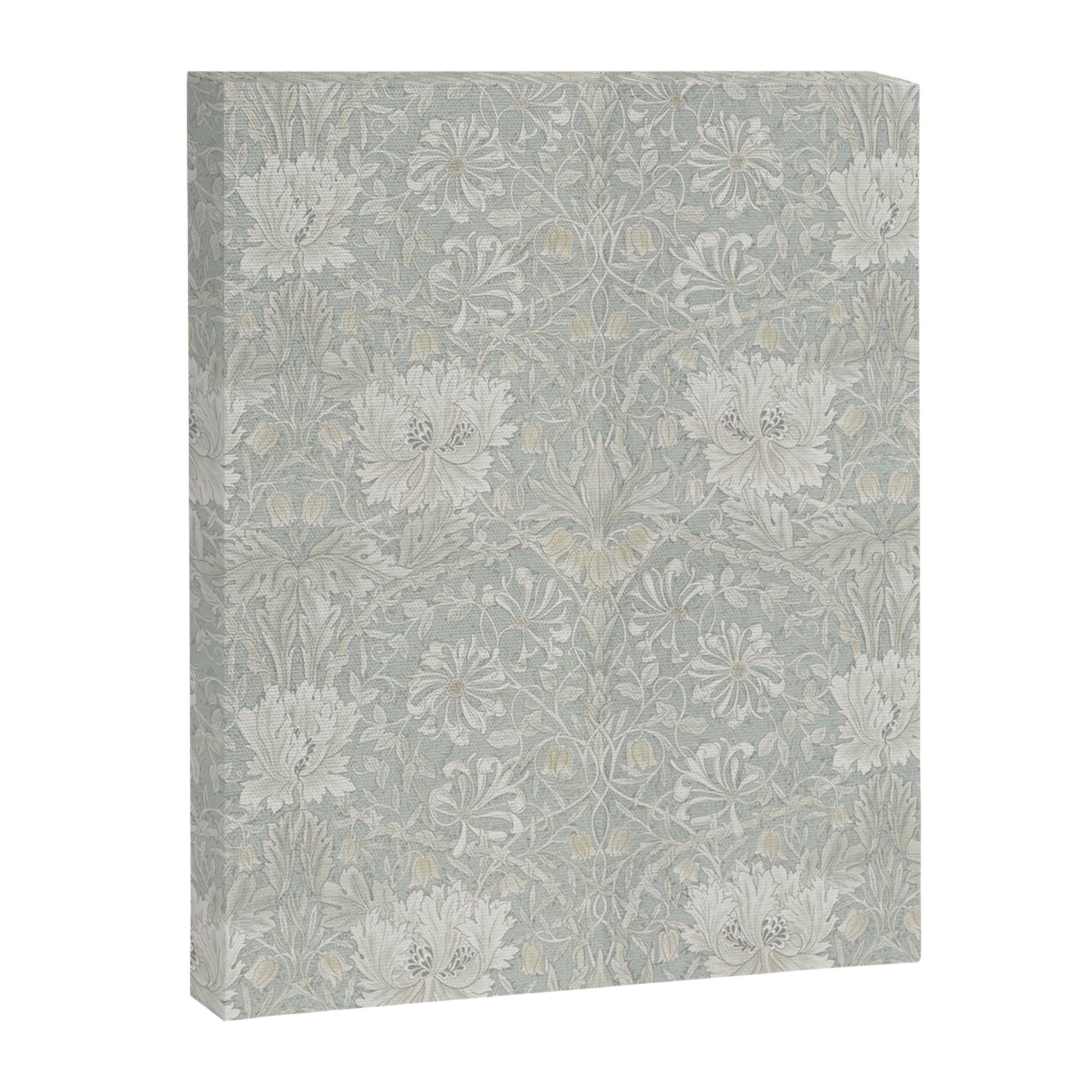 William Morris Honeysuckle & Tulip Light Grey and Blue Canvas Print Gallery Image 8