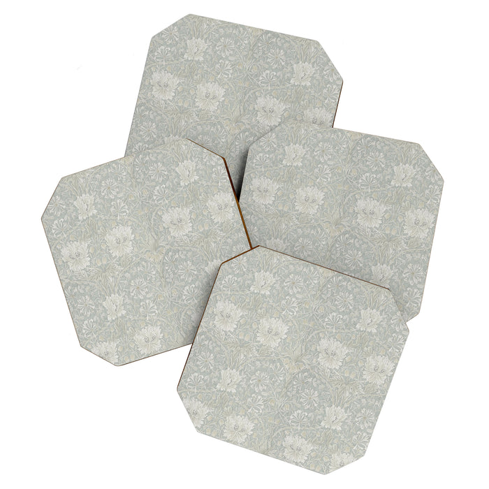 William Morris Honeysuckle & Tulip Light Grey and Blue Coaster Gallery Image 1