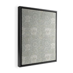 William Morris Honeysuckle & Tulip Light Grey and Blue Framed Canvas Print Gallery Image 2