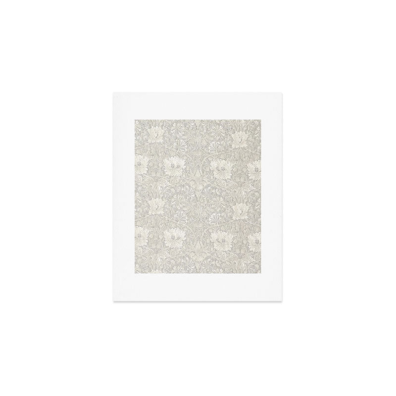 William Morris Honeysuckle & Tulip Light Grey Art Print Gallery Image 1