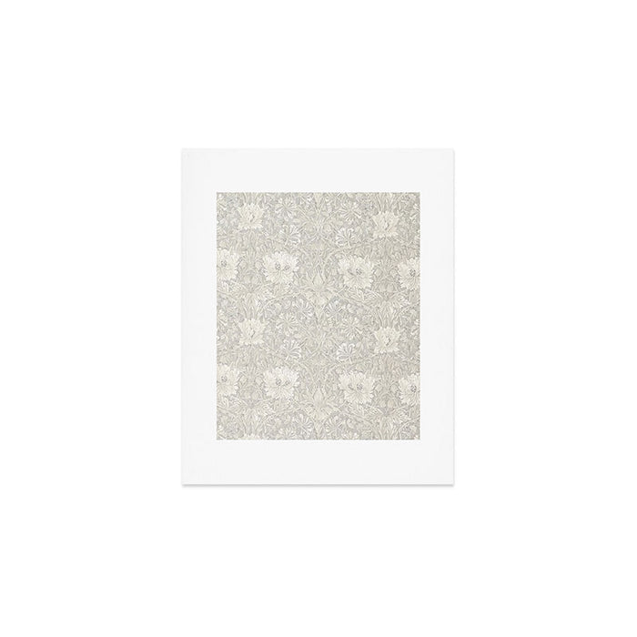 William Morris Honeysuckle & Tulip Light Grey Art Print Gallery Image 1