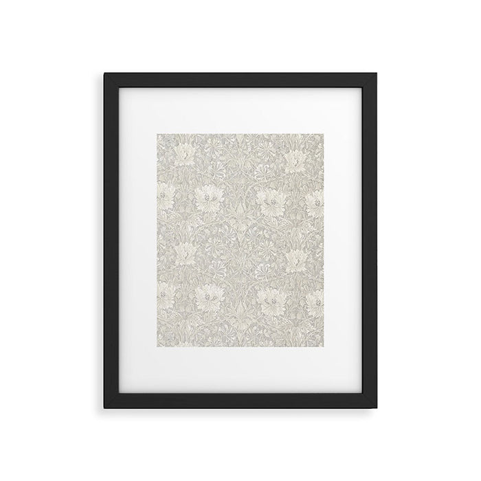 William Morris Honeysuckle & Tulip Light Grey Framed Art Print Gallery Image 1