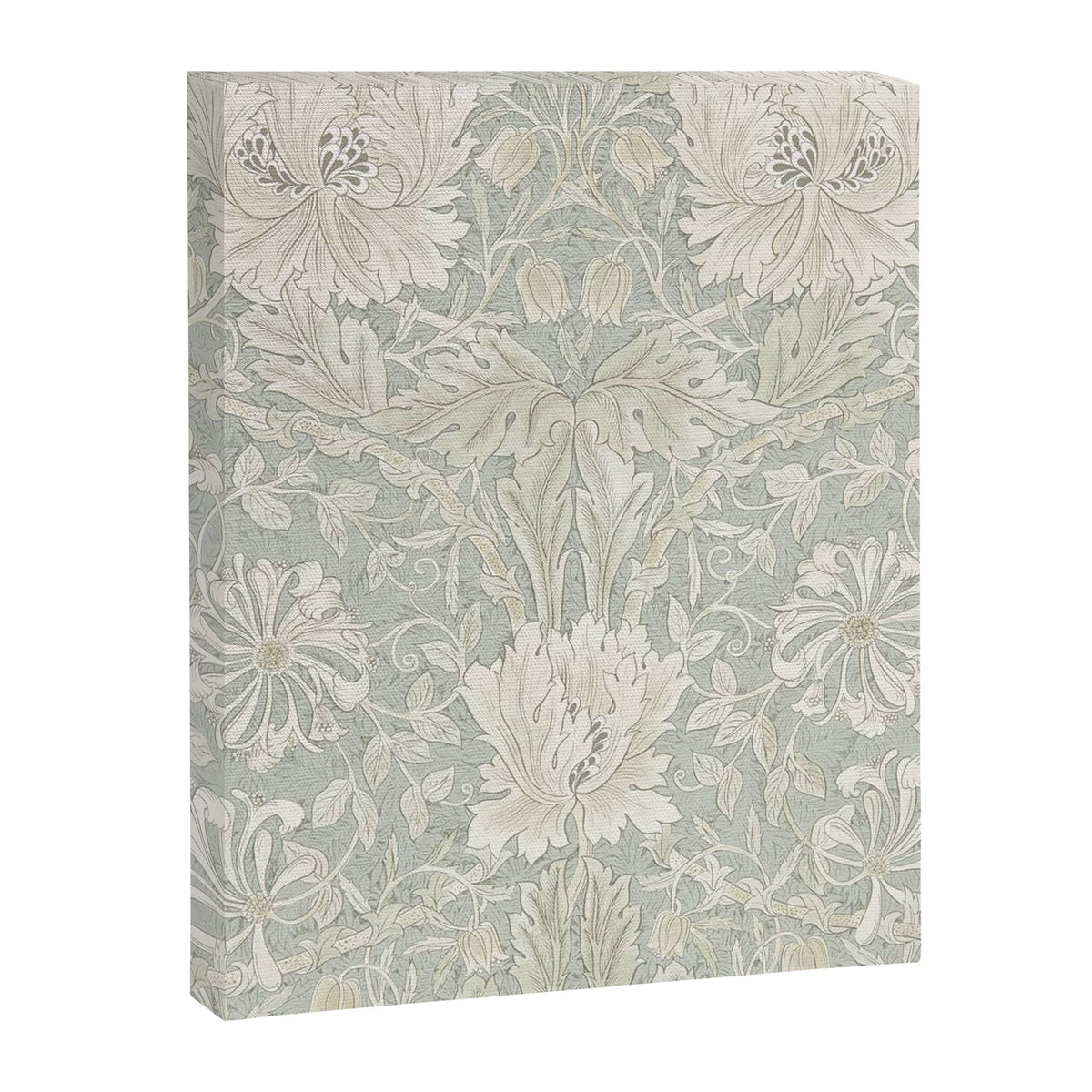 William Morris Honeysuckle & Tulip Pale Grey Blue Floral Canvas Print Gallery Image 8