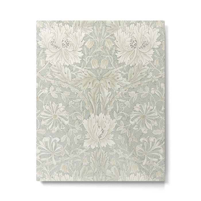 William Morris Honeysuckle & Tulip Pale Grey Blue Floral Metal Print Gallery Image 1