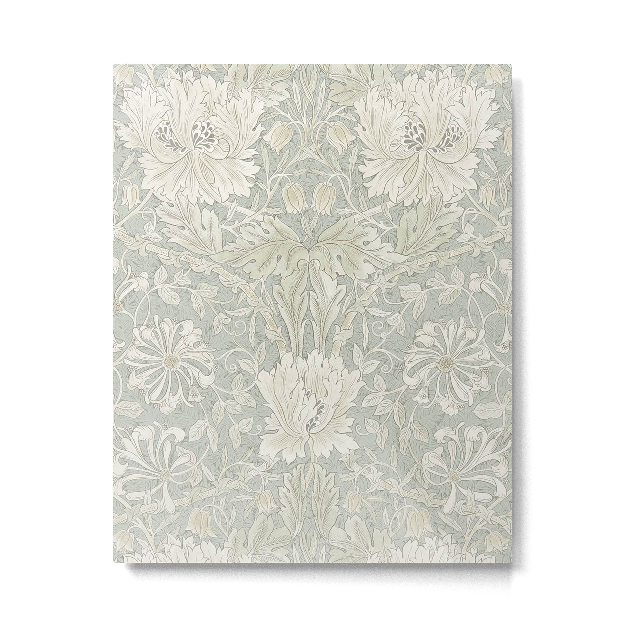 William Morris Honeysuckle & Tulip Pale Grey Blue Floral Metal Print Gallery Image 6