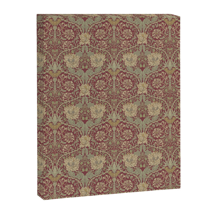William Morris Honeysuckle & Tulip Red and Gold Canvas Print Gallery Image 1