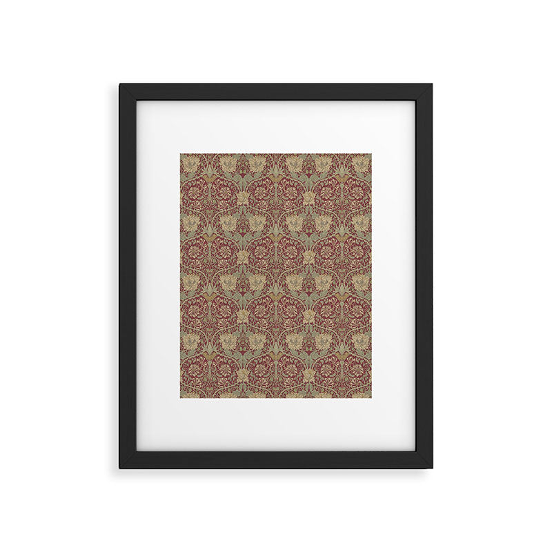 William Morris Honeysuckle & Tulip Red and Gold Framed Art Print Gallery Image 6