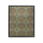 William Morris Honeysuckle & Tulip Taupe and Aqua Framed Canvas Print Gallery Image 8