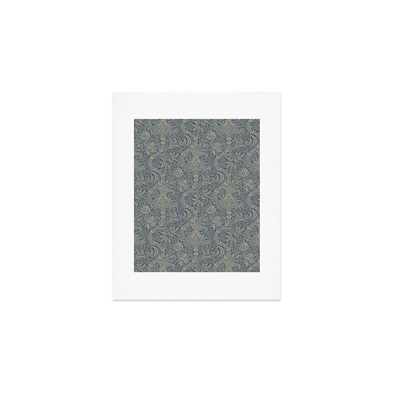 William Morris Indian Peacock Blue Pattern Art Print Gallery Image 1