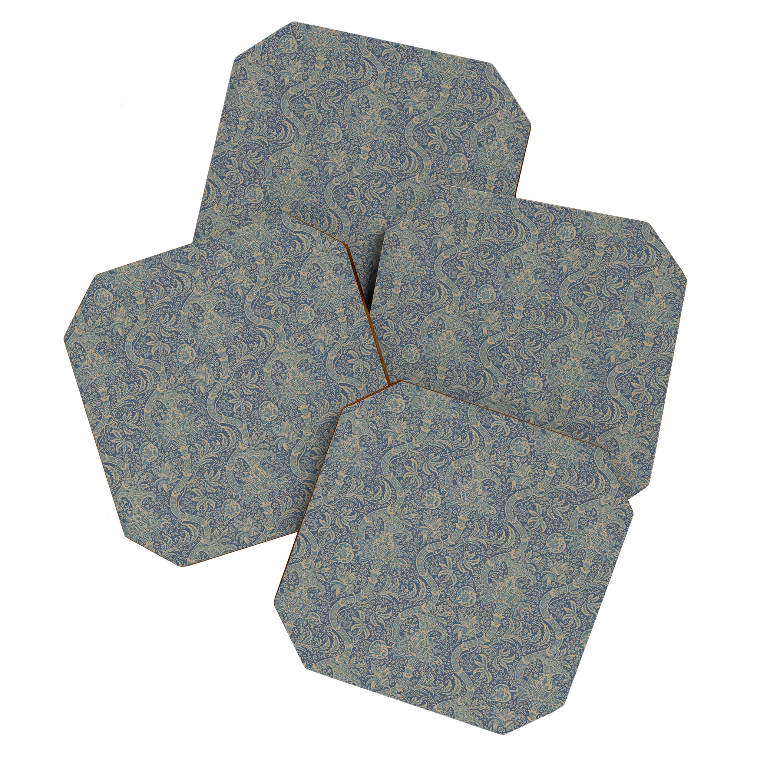 William Morris Indian Peacock Blue Pattern Coaster Gallery Image 1