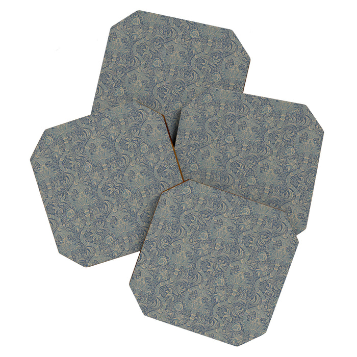 William Morris Indian Peacock Blue Pattern Coaster Gallery Image 1