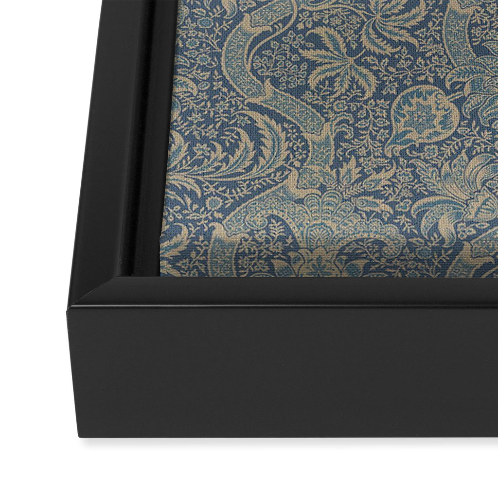 William Morris Indian Peacock Blue Pattern Framed Canvas Print Gallery Image 3