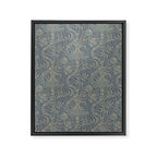 William Morris Indian Peacock Blue Pattern Framed Canvas Print Gallery Image 8