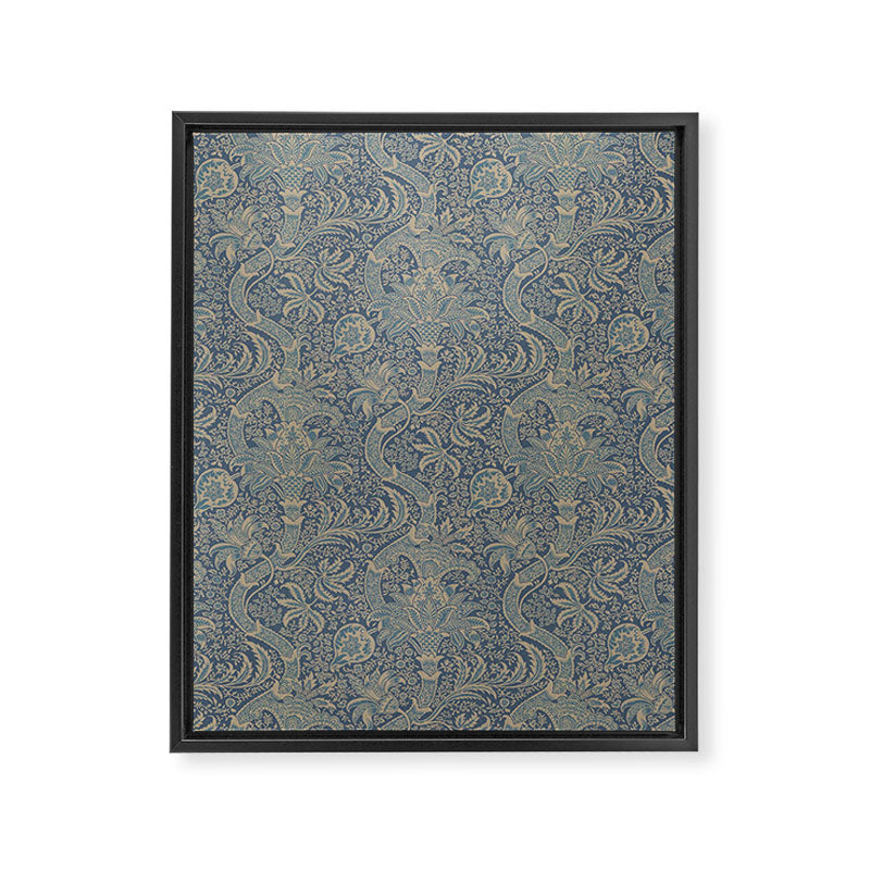 William Morris Indian Peacock Blue Pattern Framed Canvas Print Gallery Image 8