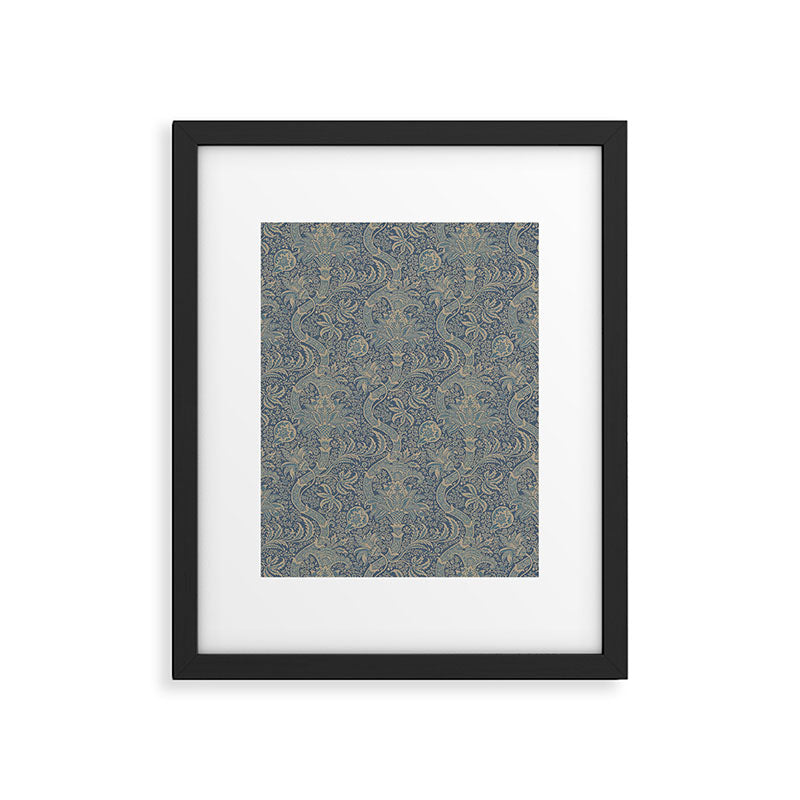 William Morris Indian Peacock Blue Pattern Framed Art Print Gallery Image 6