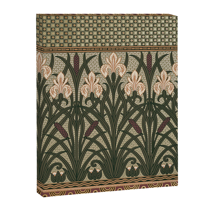 William Morris Iris Golden Green Art Canvas Print Gallery Image 1