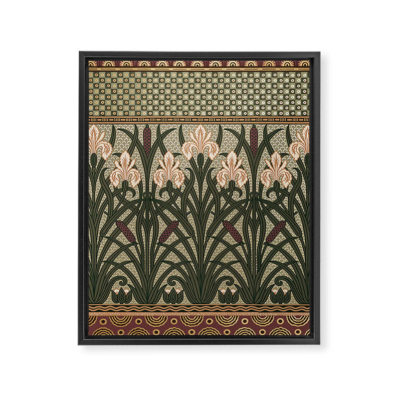 William Morris Iris Golden Green Art Framed Canvas Print Gallery Image 8