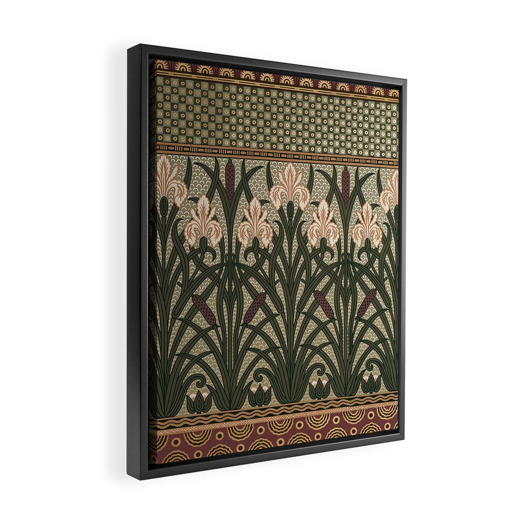 William Morris Iris Golden Green Art Framed Canvas Print Gallery Image 2