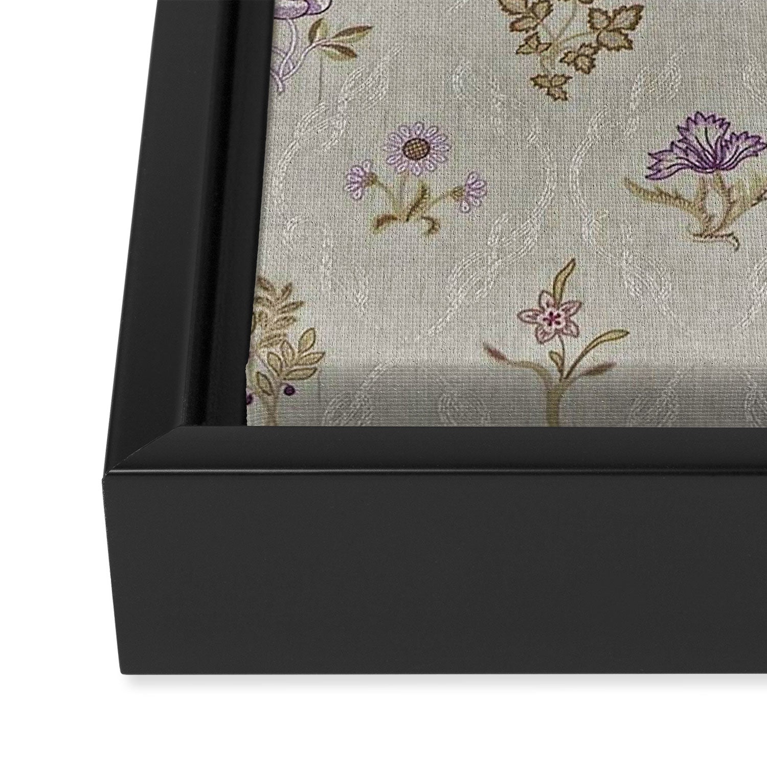 William Morris Kelmscott Trellis Linen Aubergine Framed Canvas Print Gallery Image 3