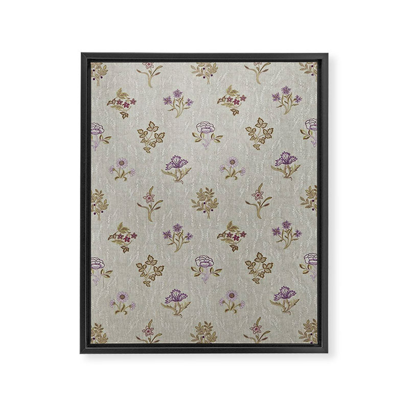 William Morris Kelmscott Trellis Linen Aubergine Framed Canvas Print Gallery Image 8