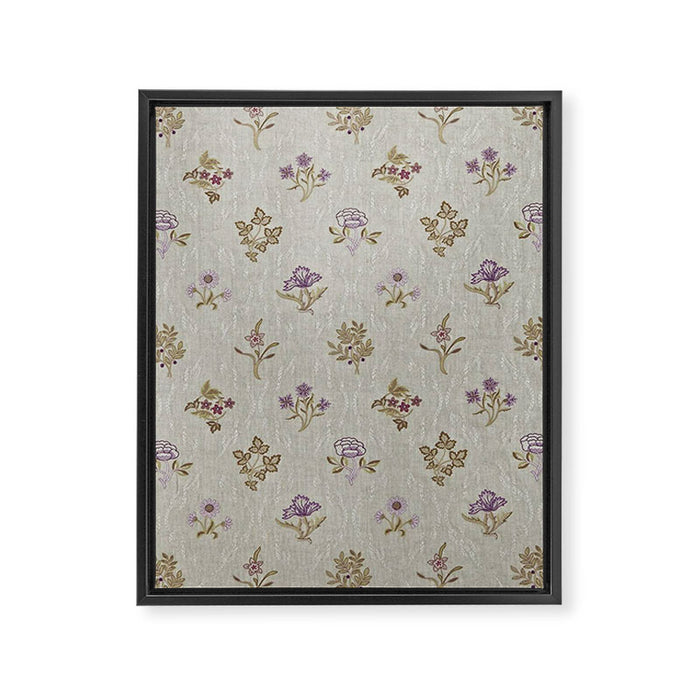 William Morris Kelmscott Trellis Linen Aubergine Framed Canvas Print Gallery Image 1