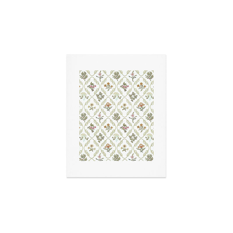 William Morris Kelmscott Trellis Ivory Amber Art Print Gallery Image 1