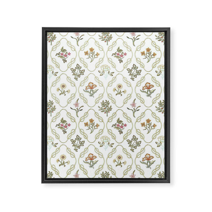 William Morris Kelmscott Trellis Ivory Amber Framed Canvas Print Gallery Image 1
