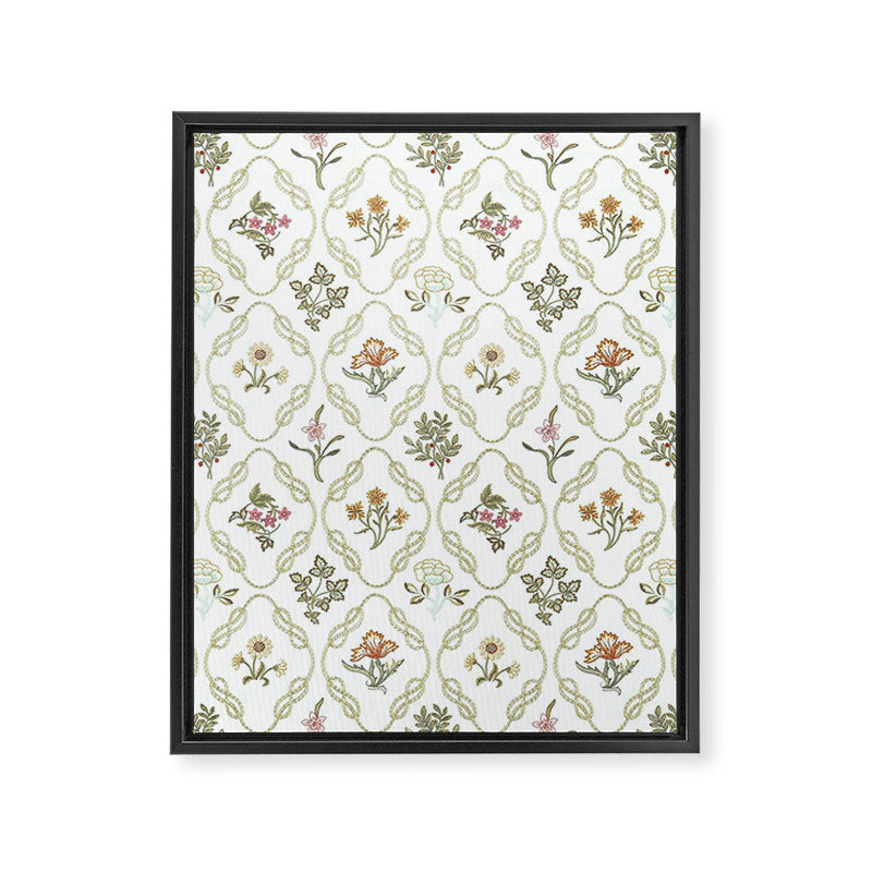 William Morris Kelmscott Trellis Ivory Amber Framed Canvas Print Gallery Image 8