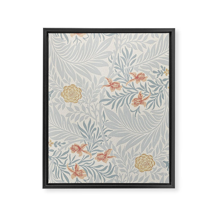 William Morris Larkspur Blue Slate Russet Framed Canvas Print Gallery Image 1