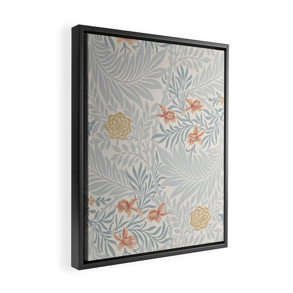 William Morris Larkspur Blue Slate Russet Framed Canvas Print Gallery Image 2