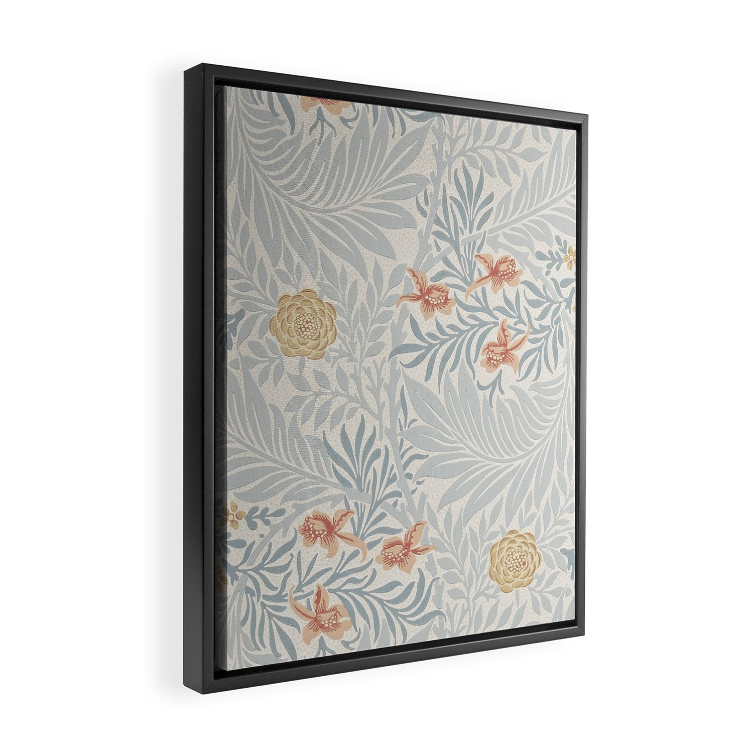 William Morris Larkspur Blue Slate Russet Framed Canvas Print Gallery Image 2