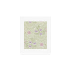 William Morris Larkspur Green Olive Lilac Art Print Gallery Image 1