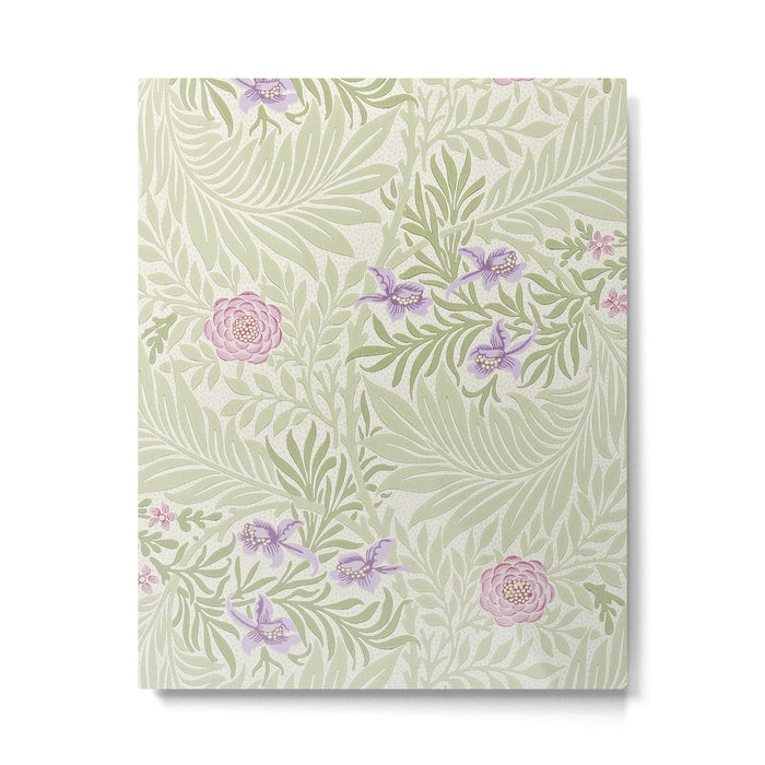 William Morris Larkspur Green Olive Lilac Metal Print Gallery Image 1