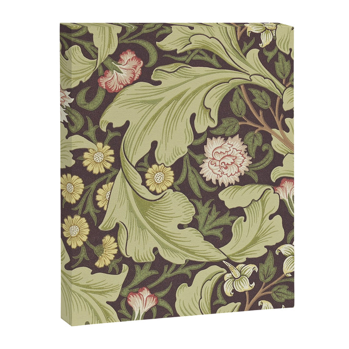 William Morris Leicester Chocolate Olive Floral Canvas Print Gallery Image 1