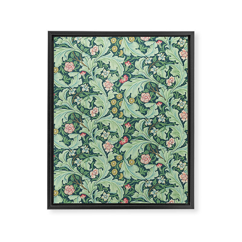 William Morris Leicester Dark Green Multi Framed Canvas Print Gallery Image 8