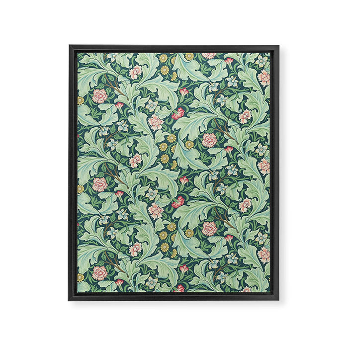 William Morris Leicester Dark Green Multi Framed Canvas Print Gallery Image 1