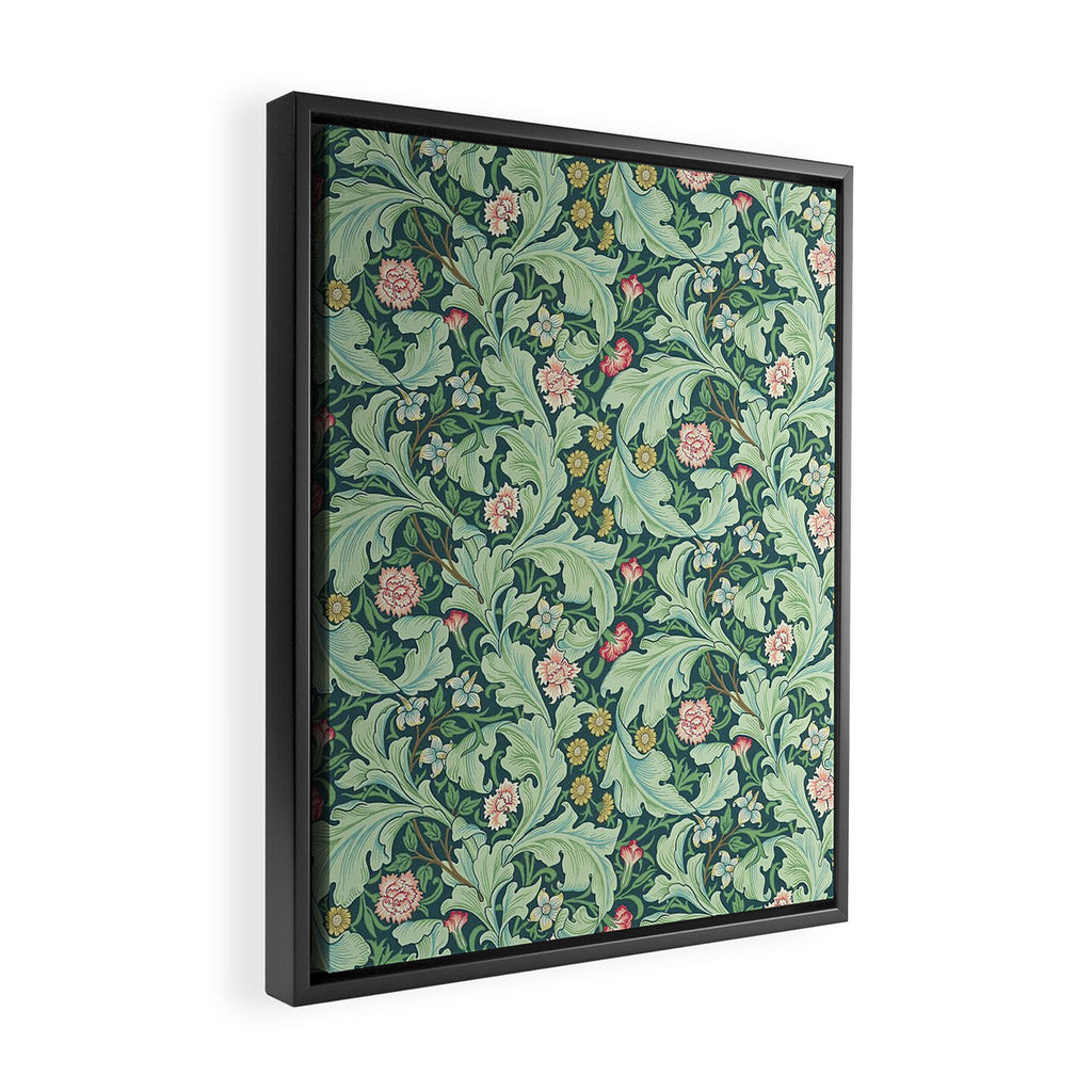 William Morris Leicester Dark Green Multi Framed Canvas Print Gallery Image 2