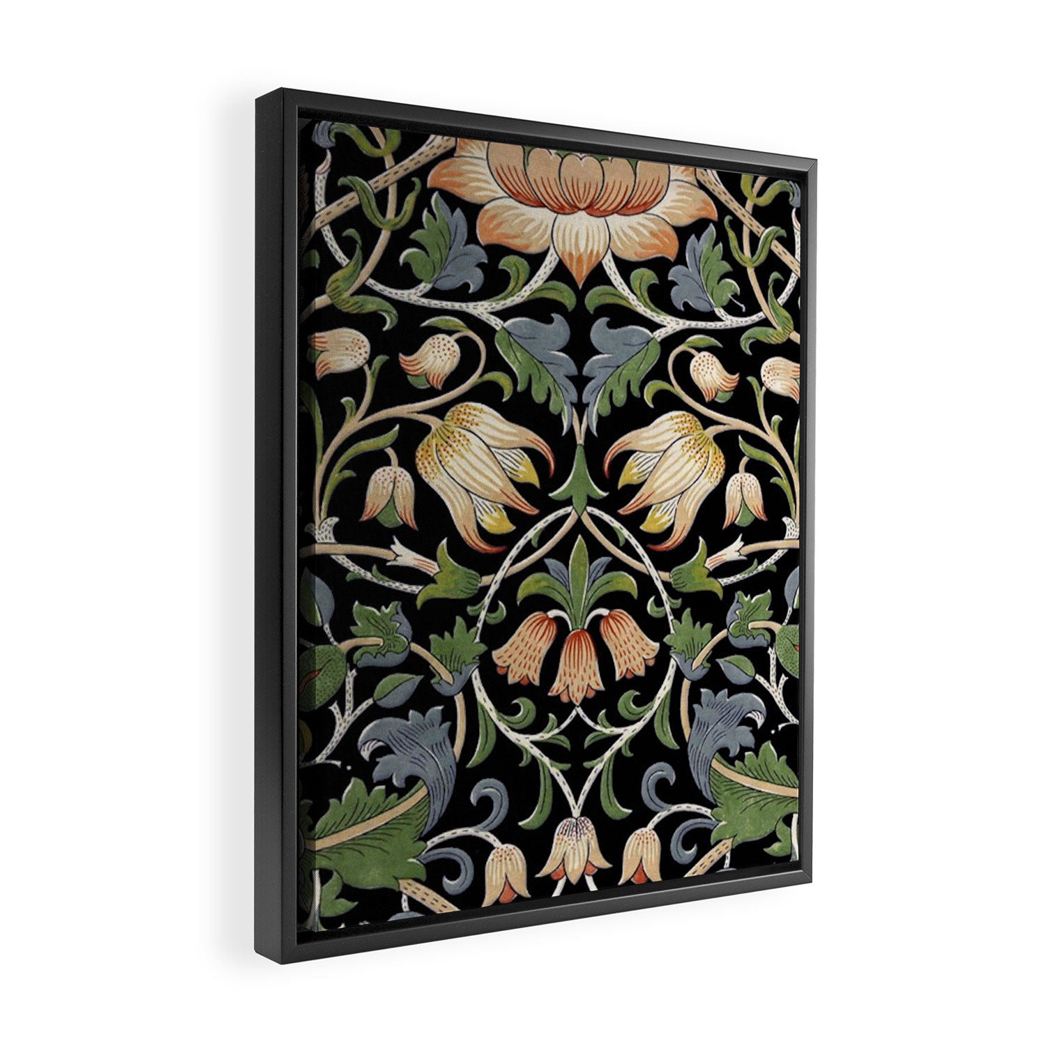 William Morris Lodden Border Midnight Indigo Framed Canvas Print Gallery Image 2