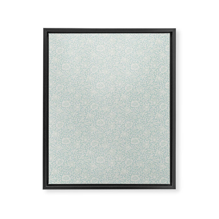 William Morris Mallow Chalk Duck Egg Blue Framed Canvas Print Gallery Image 1